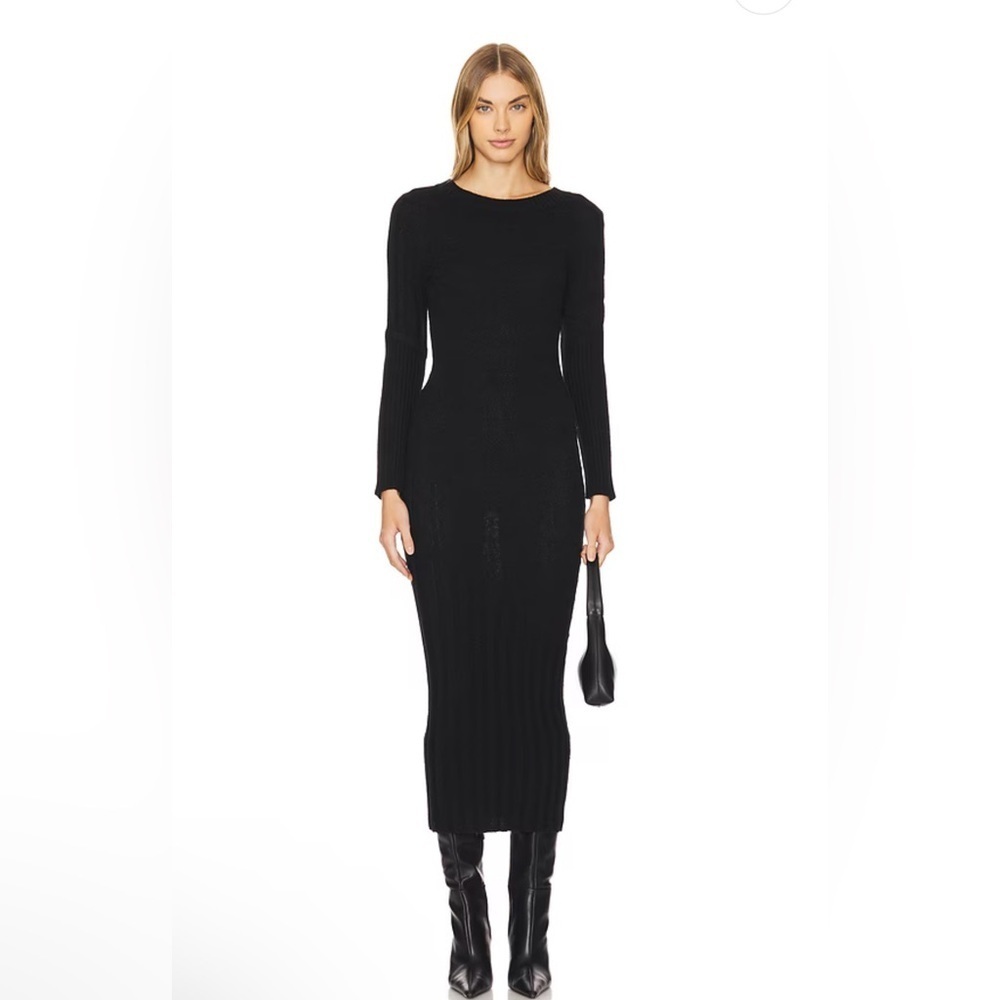 CENTRAL PARK WEST-Constance Cable Maxi Dress in Black, SOLD OUT Small NWT